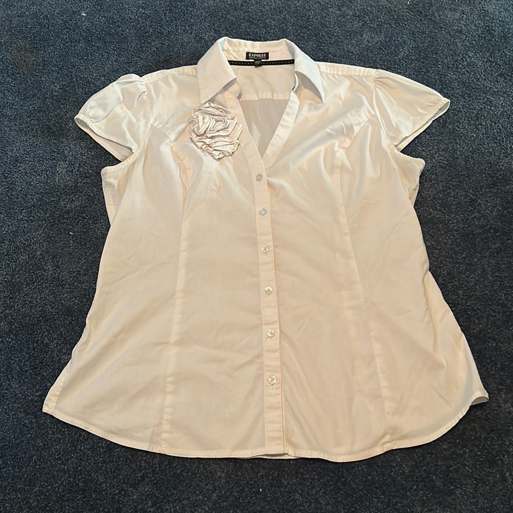 Express White Blouse L